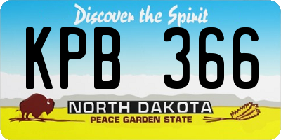ND license plate KPB366