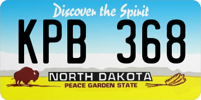 ND license plate KPB368