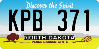 ND license plate KPB371