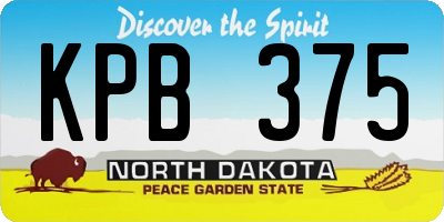 ND license plate KPB375