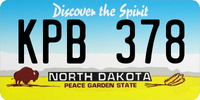 ND license plate KPB378