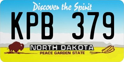 ND license plate KPB379