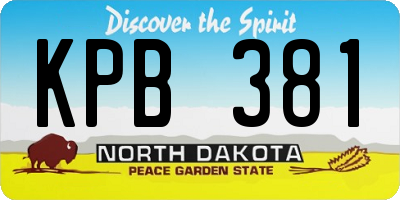ND license plate KPB381