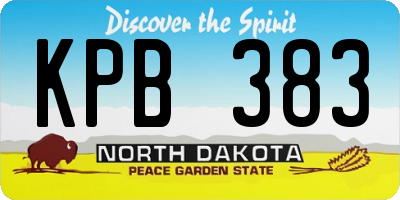 ND license plate KPB383