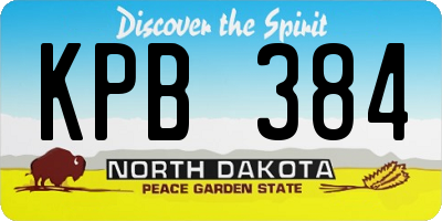 ND license plate KPB384