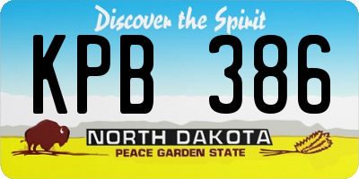 ND license plate KPB386