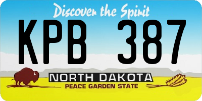 ND license plate KPB387