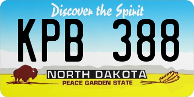 ND license plate KPB388
