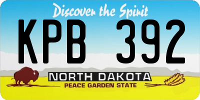 ND license plate KPB392