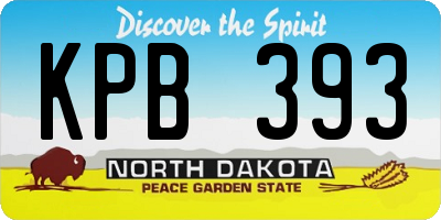 ND license plate KPB393