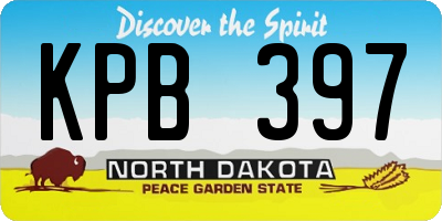 ND license plate KPB397