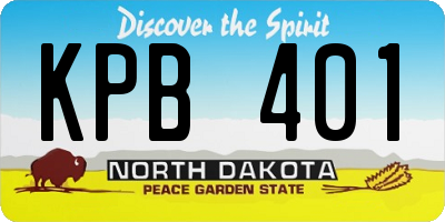 ND license plate KPB401