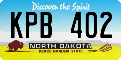 ND license plate KPB402