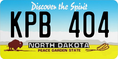 ND license plate KPB404