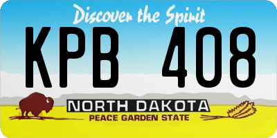 ND license plate KPB408