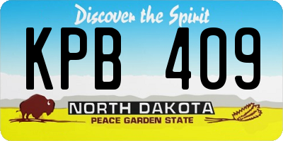 ND license plate KPB409