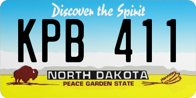 ND license plate KPB411
