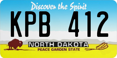 ND license plate KPB412