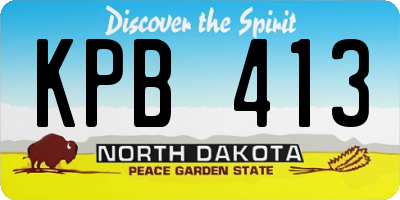 ND license plate KPB413