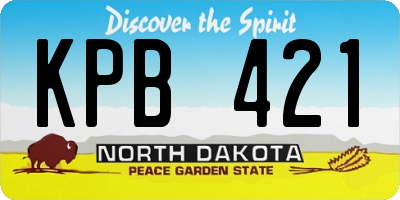 ND license plate KPB421