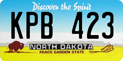 ND license plate KPB423