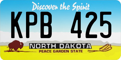 ND license plate KPB425