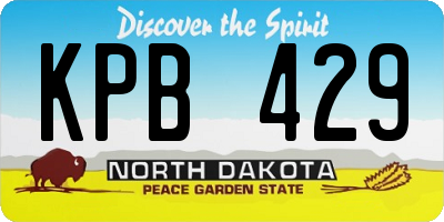 ND license plate KPB429