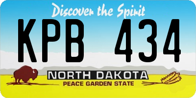 ND license plate KPB434