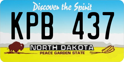 ND license plate KPB437