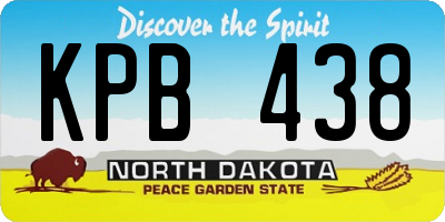 ND license plate KPB438