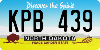 ND license plate KPB439