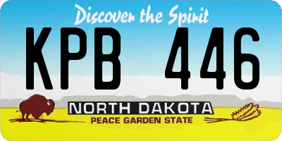 ND license plate KPB446