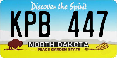 ND license plate KPB447