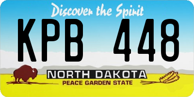 ND license plate KPB448
