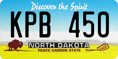 ND license plate KPB450