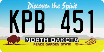 ND license plate KPB451