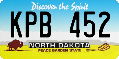 ND license plate KPB452