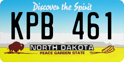 ND license plate KPB461