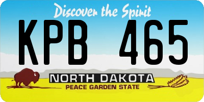 ND license plate KPB465