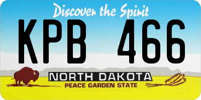 ND license plate KPB466