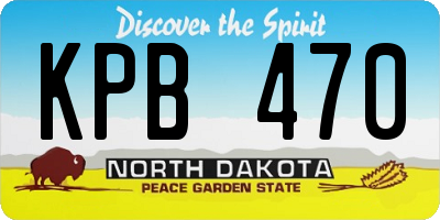 ND license plate KPB470