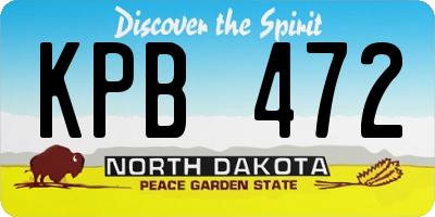 ND license plate KPB472