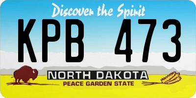 ND license plate KPB473