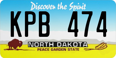 ND license plate KPB474