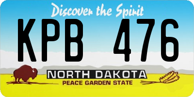 ND license plate KPB476