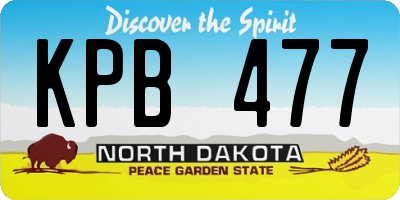 ND license plate KPB477