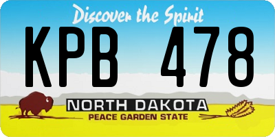 ND license plate KPB478