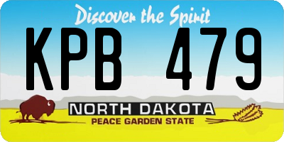 ND license plate KPB479