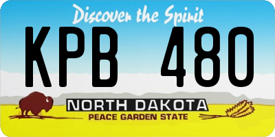 ND license plate KPB480