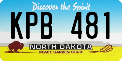 ND license plate KPB481